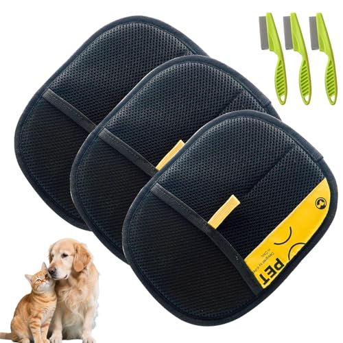 Image of Pet Hair Removal Glove for Cats & Dogs,Pet Hair Remover Electrostatic Gloves,Efficient Pet Grooming Gloves,Reusable Cat & Dog Hair Remover for Couch, Furniture, Carpet, Curtain(3PC)