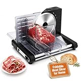 Máquina cortadora de carne para el hogar, cortadora plegable de queso y pan de 160W con espesor ajustable de 0-18mm, para comida seca de carne congelada