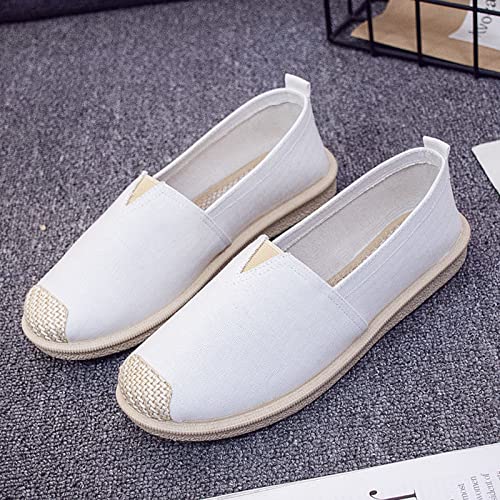 Image of eYLun Women Loafers Slip On Shoes Canvas Flats Work Shoes Casual Comfortable Walking Shoes
