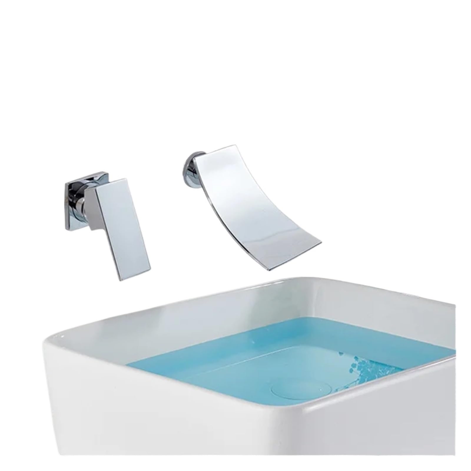 Naqzrxpml Color2 Wall Mounted Waterfall Washbasin Sink Mixer Faucet For Bathroom Shower(Color2)