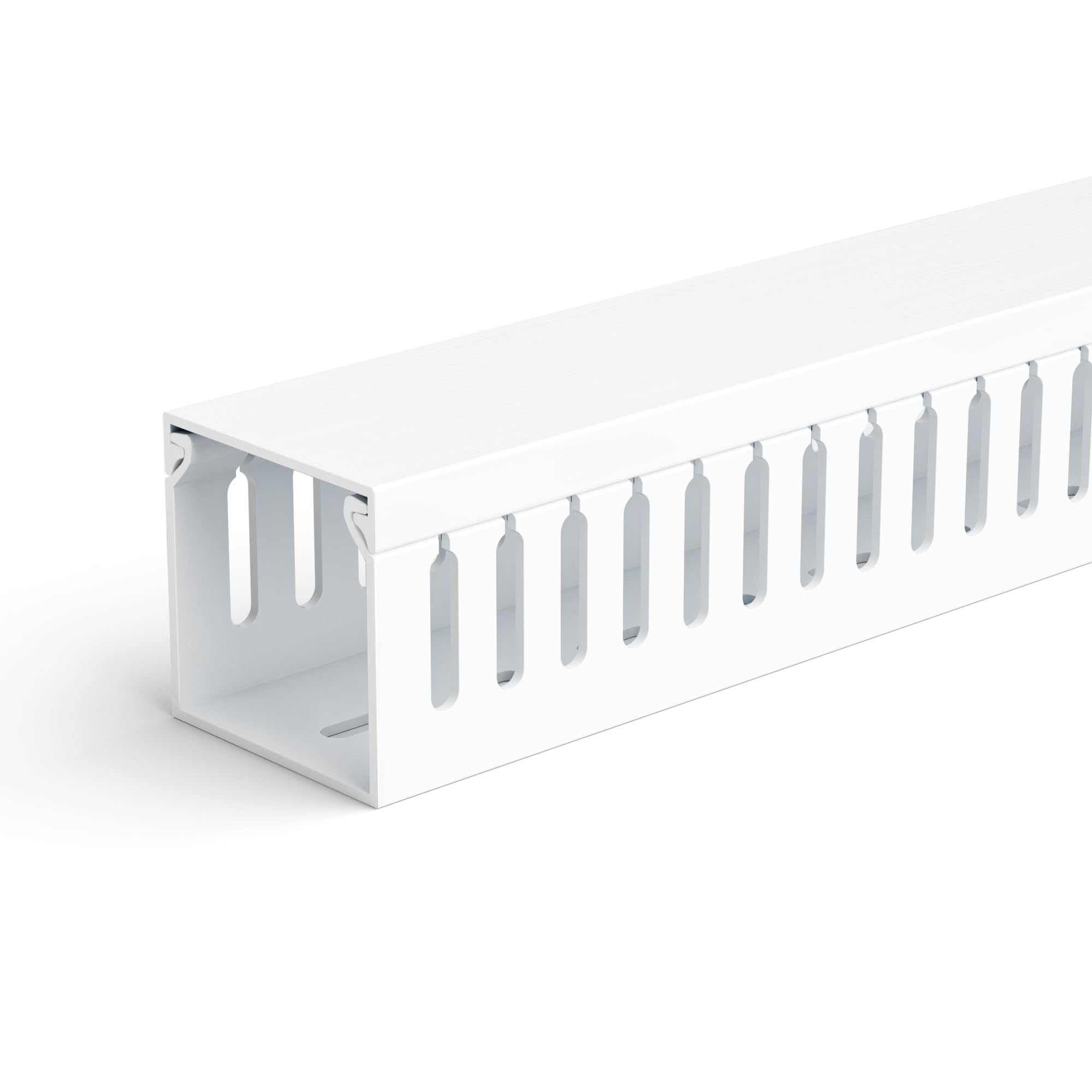 ZhiYo 99in (6X L16.5in) Professional Server Rack Cable Management Raceway, H2 x W2in Cable Raceway Kit, Electrically Safe PVC Open Slot Wire Raceway for Under Desk/Computer/Network Cords, White