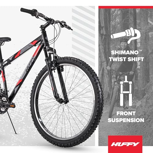 Huffy Mountain Bikes for Men, 26/27.5 Inch Sizes, Multiple Speeds, Suspension Available, Fat Tire Option, Sleek Graphics - Additional View