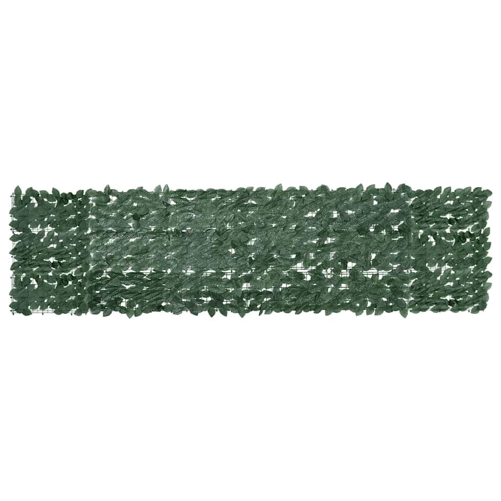 vidaXL Toldo para Balcón Parasol Pantalla Privacidad Malla Ocultación Patio Jardín Terraza Protección Impermeable con Hojas Verde Oscuro 300x75 cm