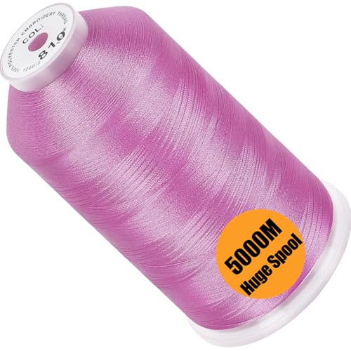 Image of New brothread - Single Huge Spool 5000M Each Polyester Embroidery Machine Thread 40WT for Commercial and Domestic Machines - Light Lilac