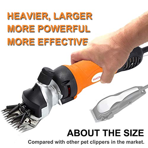 TAKEKIT Sheep Shears Professional Electric Animal Grooming Clippers for Sheep Alpacas Llamas and Large Thick Coat Animals, 6 Speeds Heavy Duty Farm Livestock Haircut Trimmer, 380W - Thumbnail 3
