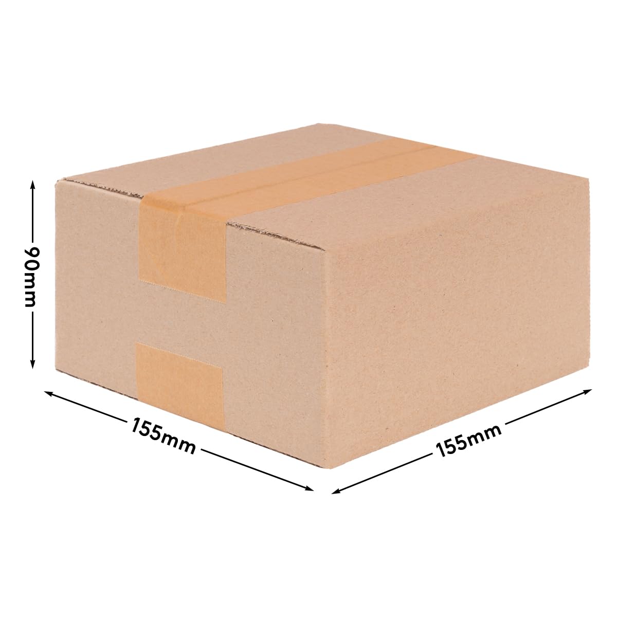 verpacking Cajas plegables 150 x 150 x 80 mm marrón KK 05 [tamaño y cantidad seleccionables] cajas pequeñas de canal simple (medidas exteriores 155 x 155 x 90 mm) 100 unidades