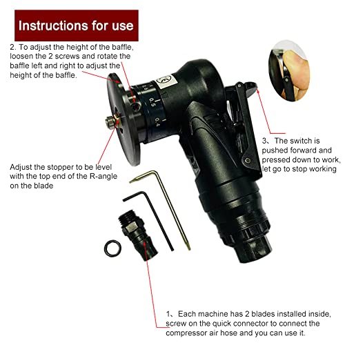 HUIOP Máquina de chanfrar pneumática Carpinteiro Ferramenta de chanfrar Portátil Moedor de mão Metal