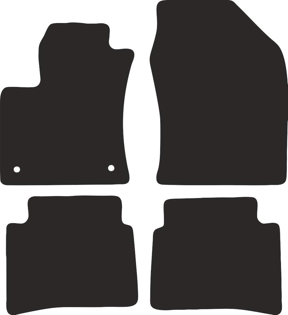 Wielganizator Tappetini auto in velluto su misura, compatibili con Toyota Prius IV Hatchback 2017 - Velluto - Accessori Auto - Pratico Zerbino Auto - 4 pezzi - Nero/Blu