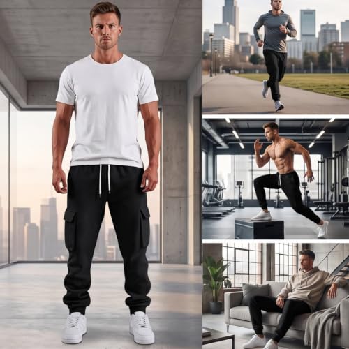 Men's Cargo Pants Comfy Drawstring High Waisted Joggers Cargo Trousers - image 6