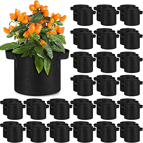Image of Nuanchu 60 Packs 2 Gallon Grow Bags Bulk Aeration Fabric Pot with Handles