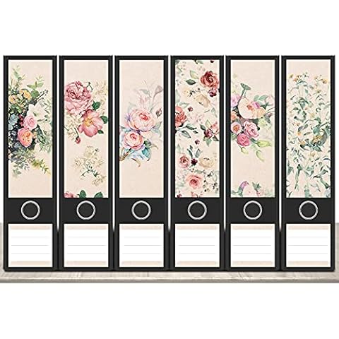 Etiquetas autoadhesivas para archivadores PAIVSUN con diseño de flores Cover