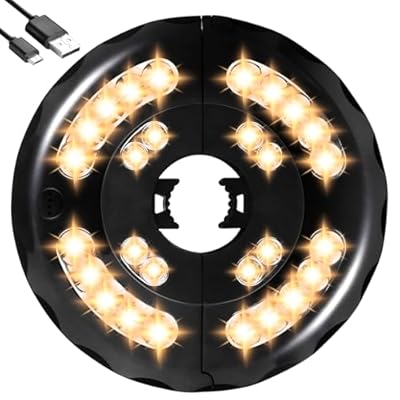 Patio Umbrella Light Warm White 3 Lighting Modes Cordless 28 LED Lights,4 AA Battery Operated Umbrella Pole Light for Patio Umbrellas Camping Tents or Outdoor Use