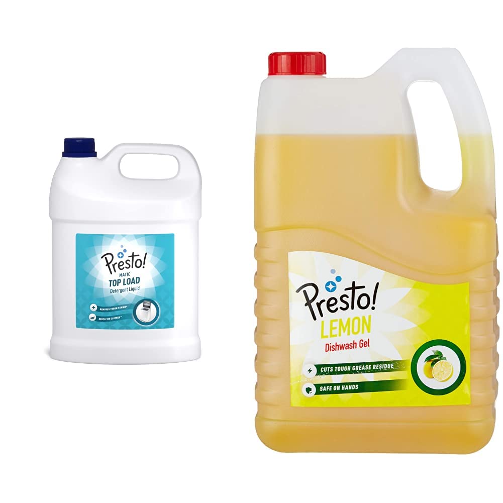 Presto! Matic Top Load Detergent Liquid, Mega Saver Pack- 5 L and Presto! Dishwash Gel - 5 L (Lemon) (B0C3GKTVDH) Amazon Price History, Amazon Price Tracker