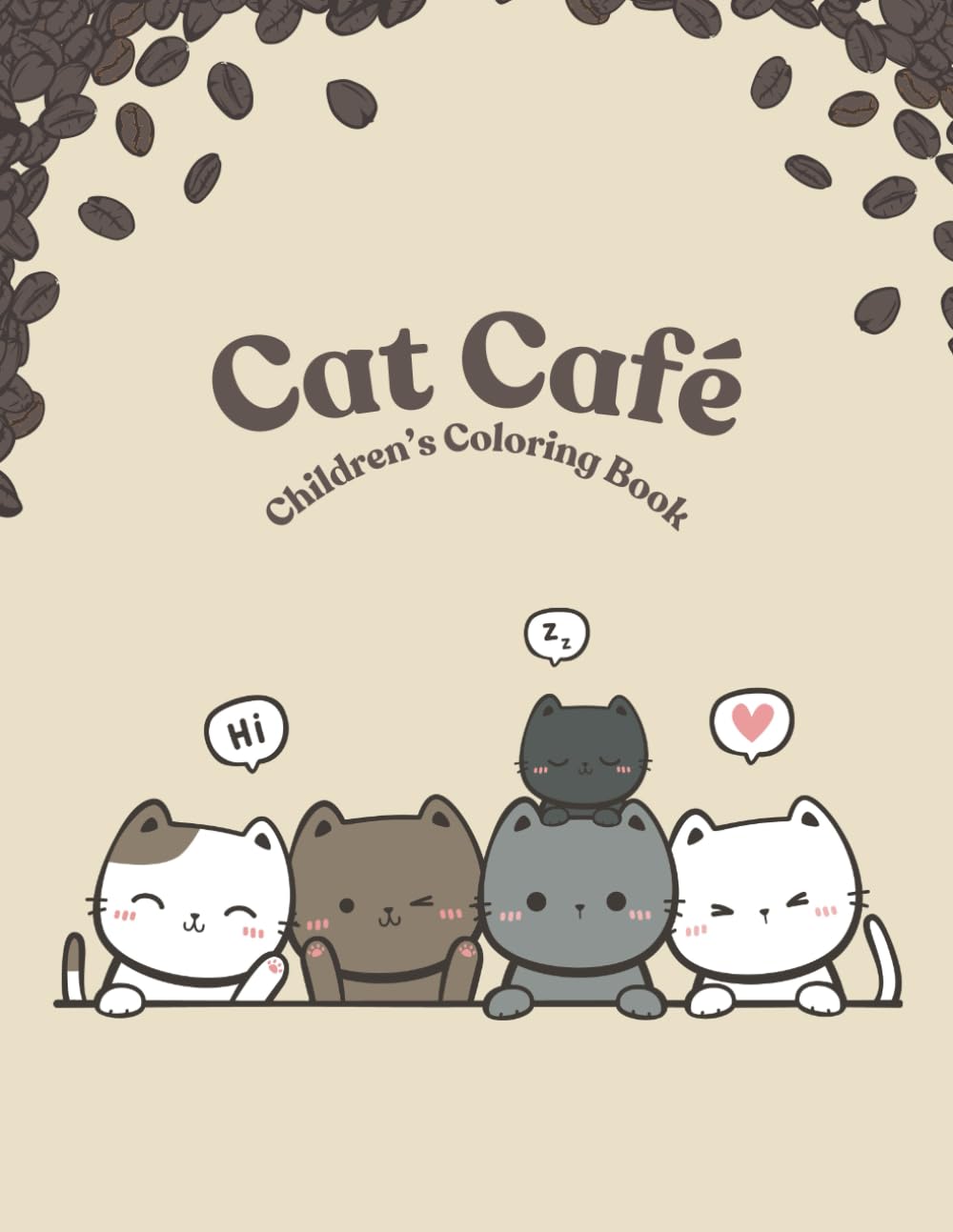 Cat Café: Children's Coloring Book