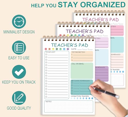 Bloc-notes pour enseignants lot de 3 organiseurs de notes et rendez-vous - 3