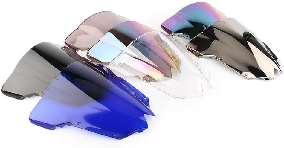 Motorcycle Front Windscreen Windshield Protection ABS Plastic Wind Deflector Screen Fit for Yamaha YZF 600 R6 YZF-600 YZF-R6 2008-2016 (Smoke)