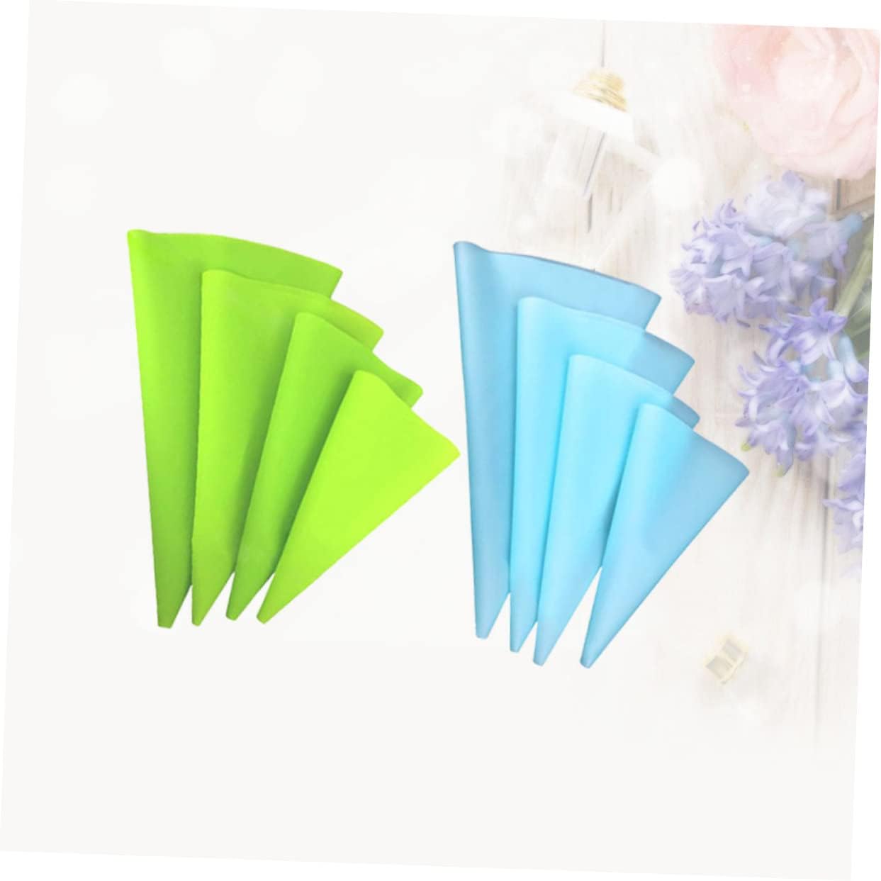 KICHOUSE Diy Cake Decorating Tool 8pcs Silicone Piping Bags Reusable Disposable for Icing Pastry Cupcake Cookie Candy Fondant