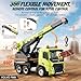 DOUBLE E Volvo FMX 1:20 Scale RC Crane Truck - 660° Rotating Console, 2.4GHz Anti-Interference, Realistic Lifting Sounds & LED Work Lights - Construction Toy for Kids & Adults