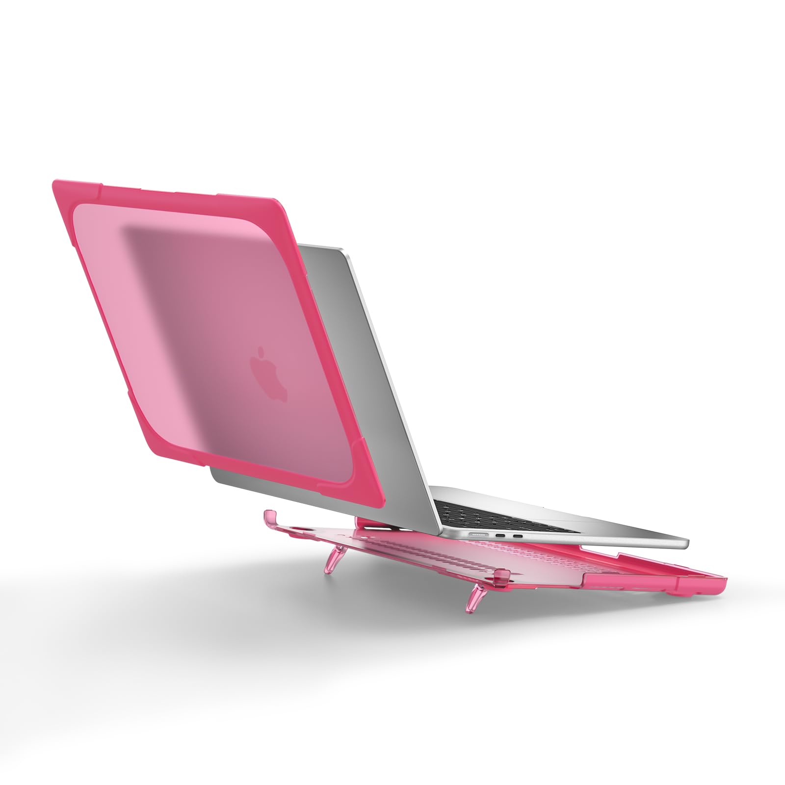Lunivop Etui do MacBook Air 33.0 cm (M5, 2026-2022; M4, M3, M2; A3449, A3240, A3113, A2681) ze składaną podpórką PC + TPU, smukłe, matowe, półprzezroczyste, odporne na zarysowania etui ochronne