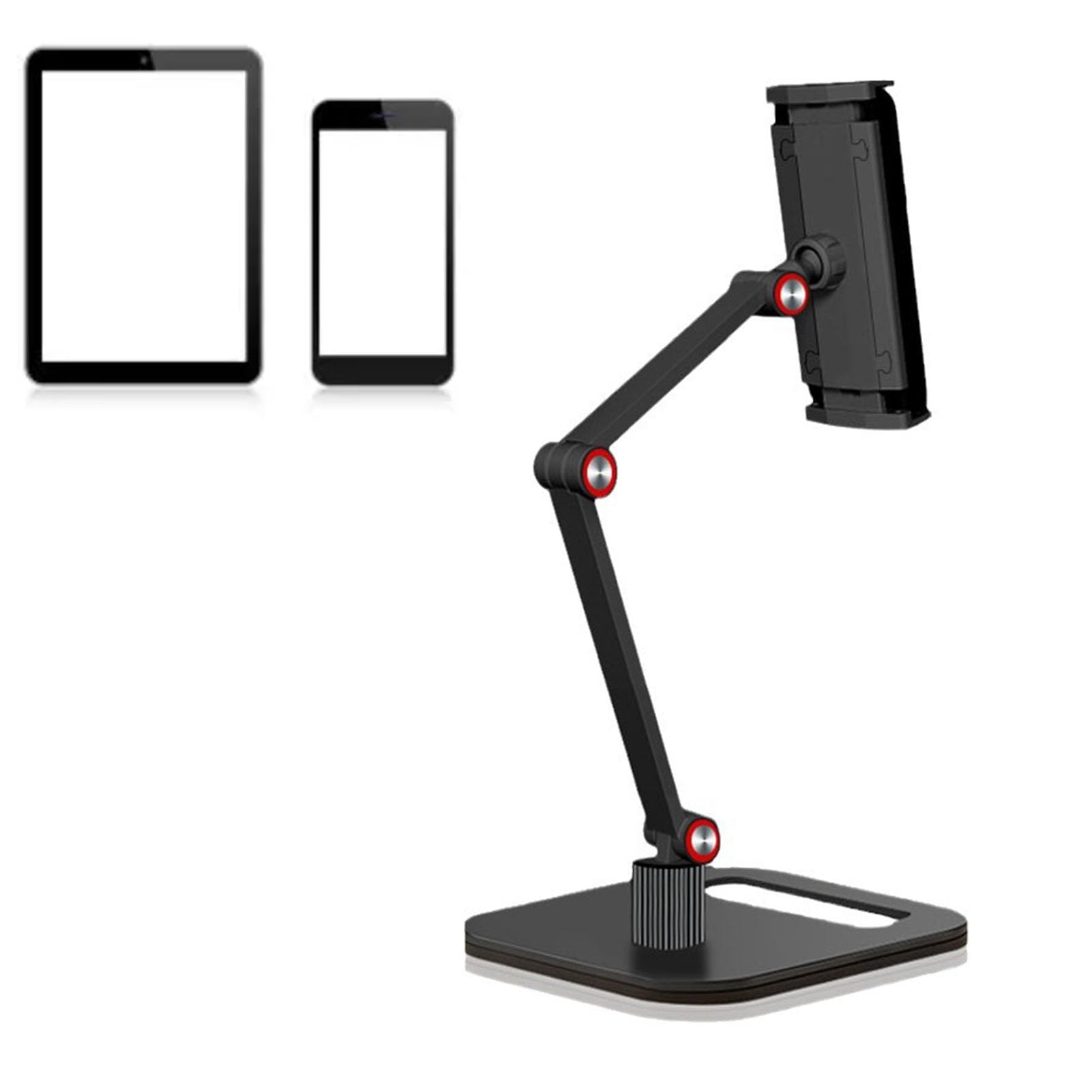 Supporto per tablet, supporto per tablet variabile a 360 gradi, robusto supporto da tavolo per telefoni cellulari e tablet sotto i 13 pollici, ideale per casa, ufficio e viaggi