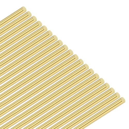 M METERXITY 20-Pack Brass Rod, 2mmx200mm H65 Solid Brass Round Rods for Knife Handle Pins Material Knife Making Supplies/Shaft Pins Crafts/Model DIY, Lathe Rivet Dowel Stock Brass Tube
