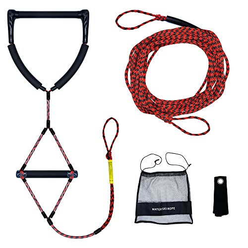 Cyberoctopus Combo de Cuerda y asa de Esquí Acuático Flotante de 2 Secciones 23 m/75 pies