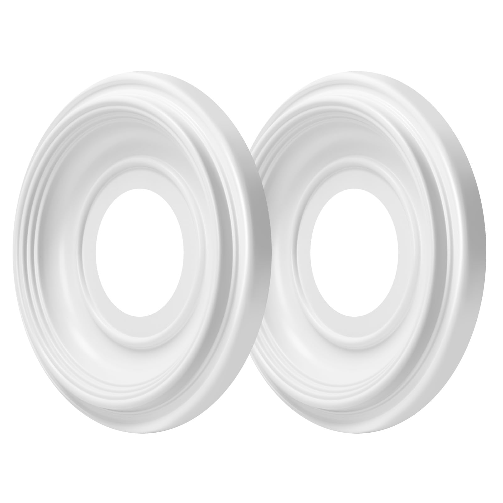 Photo 1 of Art3d Non-Phthalate PVC Ceiling Medallion, Ceiling Light Cover Plate, Hole Cover for Light and Ceiling Fans, Fits Canopies up to 7.5", Ideal for Living Room, Bedroom, Renovation, 2 Pcs Set