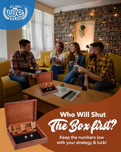Juego de mesa Shut-the-Box en caja de madera miniatura 2