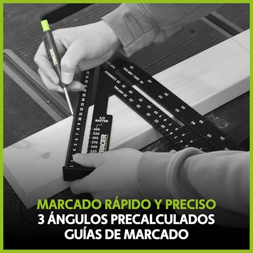 Escuadra de carpintero TRACER robusta de 300 mm con escalas de alta definición 6
