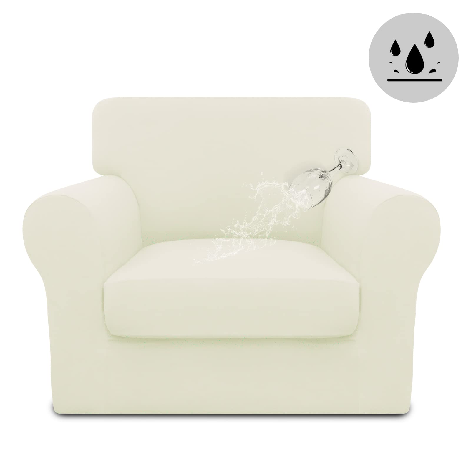 Easy-Going Waterproof 2 Pieces Chair Cover Couch Covers for Sofa