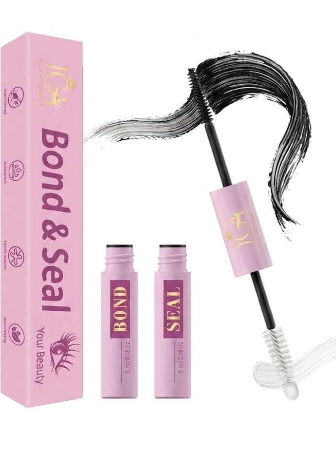 Lash Bond and Seal for Eyelash 2 in 1, Lash Cluster Glue, Strong Hold DIY Eyelash Extension Glue (72H Long Lasting) - Waterproof, Fast Drying Cluster Lash Adhesive, 5ml