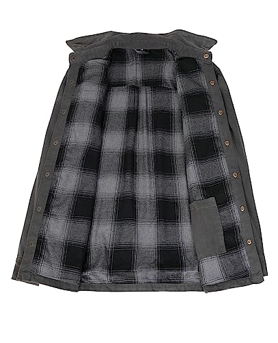 Image of ZENTHACE Men's Full Flannel Lined Shirt Jacket, Heavy Washed Rugged Cotton