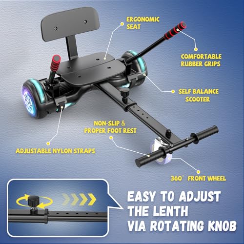 Image of SISIGAD Scooters for Kids Ages 7-12, with Built-in Bluetooth Speaker and 6.5 inch Colorful Lights Wheels, Safety Certified Self Balancing Scooter