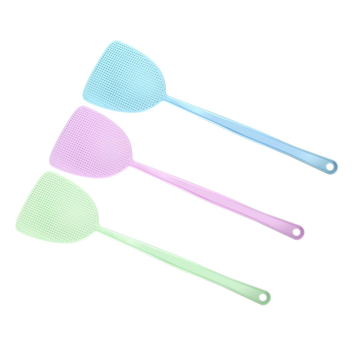 Ligeinsrk Plastic Fly Swatter Manual fly Control Swat Strong Heavy Duty Flyswatter with Long Handle 3PCS swatter