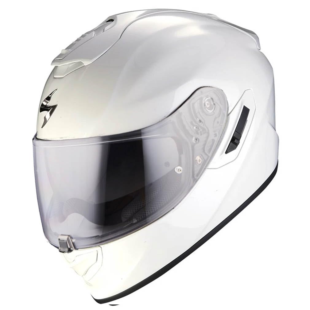 Scorpion Exo 1400 EVO II Air Fibra Blanco | Casco de Moto Integral con Visor Solar + Pinlock Antivaho | Unisex Hombre y Mujer Homologado ECE 22.06