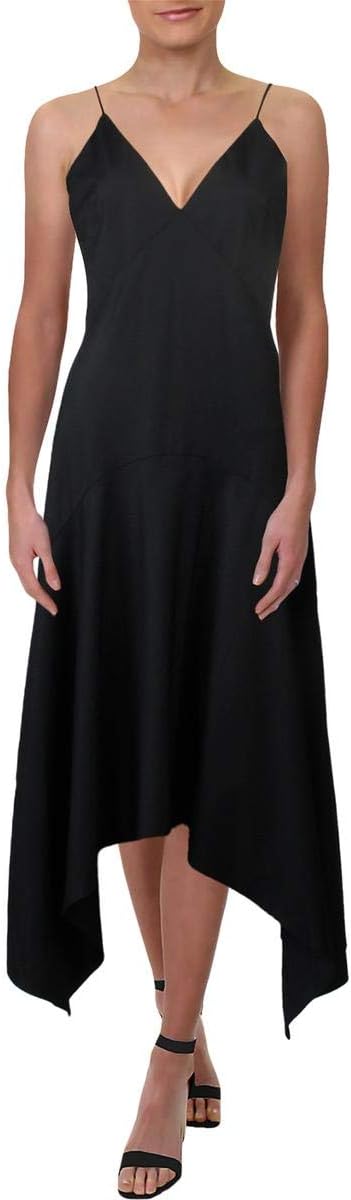 Women's Curious Sleeveless Plunging Midi Slip Dress Dress
