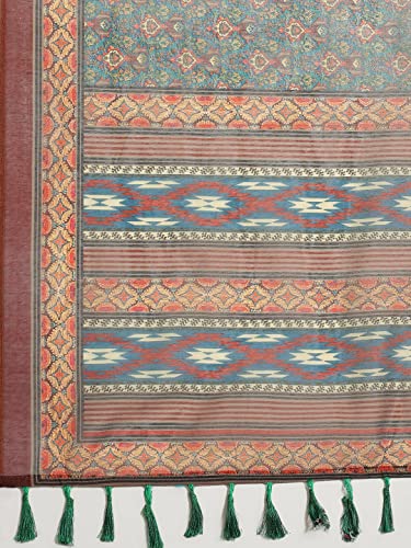 Image of Amazon Brand - Anarva Women's Kalamkari Saree With Blouse Piece