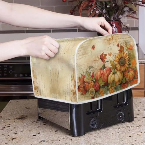 Image of Sunflower Pumpkin 2 Slice Toaster Cover Thankisgiving Decor