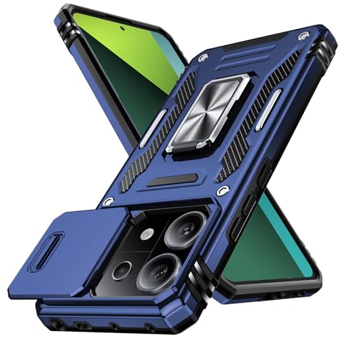 Xiaomi Redmi Note 13 Pro 5G / Poco X6 5G �P�[�X �����O�t�� �X���C�h���J�����v���e�N�^�[�t�� �Ռ��z�� �ی�P�[�X PC �X�^���h�@�\ �ԍڃz���_�[�Ή� �ČRMIL�K�i ���������O �C�菝�h�~ ����~�� Redmi