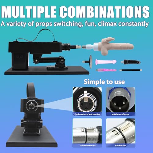 Fickmaschine Automatische Sexmaschine für die Frau Männer,Sex Maschine Sex Möbel mit 6 3XLR-Aufsätzen,Dildo Vibrator,Vibration für Frauen Klitoris,Dildo Saugnapf Adapter,Anal Dildo Masturbator – Bild 5