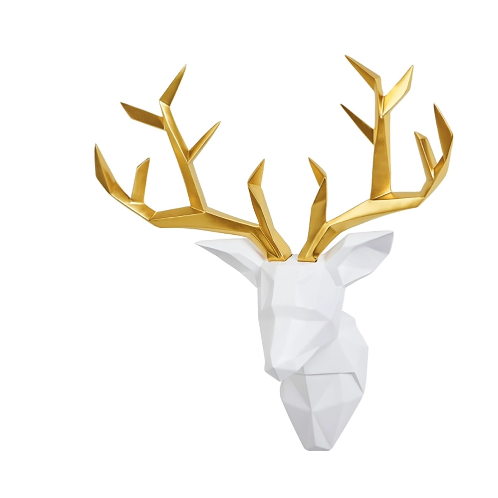 LMYSXAOZ Wall Decor Deer Head,Modern Art Animal Decoration Mounted Ornaments Head Mount Artificial Decor,Large Hanging Faux Taxidermy Stag Antler Sculpture