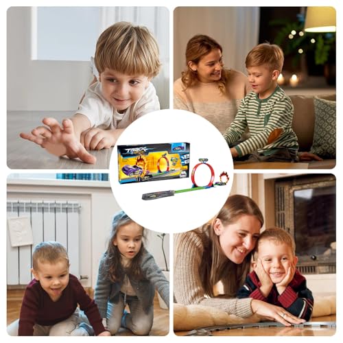 Piste de voiture de course pour enfants idéale pour s'amuser en famille au salon