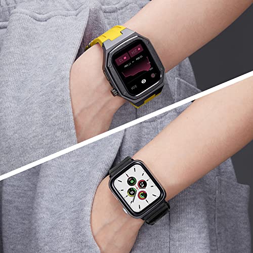 Correa de acero inoxidable para Apple Watch 45mm con funda protectora 5