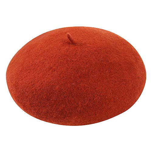 wocharm Wool Beret Hat,Solid Color French Style Winter Warm Cap for Women and Girls, Lady Casual Use(Caramel)