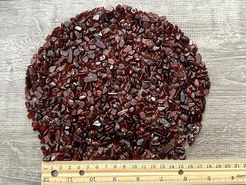 Image of GAF TREASURES 2 oz Lot Natural Semi Tumbled Orange Garnet Gemstone Chips, Crushed Mini Orange Garnet Crystals, Undrilled Crystal Chips (Orange Garnet)