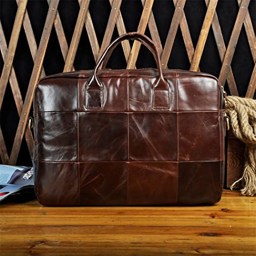 Men Oil Waxy Leather Antique Business Travel Briefcase Laptop Bag Attache Messenger Bag Portfolio Tote4