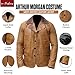 III-Fashions Mens Red 2 Tan Brown Faux Leather Blazer Biker Jacket Halloween Gaming Cosplay Costume Coat