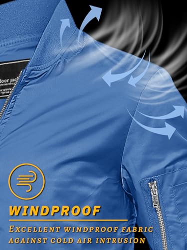 Image of TACVASEN Men's Lightweight Jacket Casual Spring Fall Windbreaker Bomber Zip Up Coat with Pocket