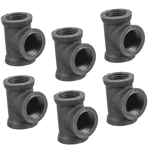Hemoton 6pcs Way Tee Pipe Fitting for Industrial Vintage Style Piping Connections Homes and Offices