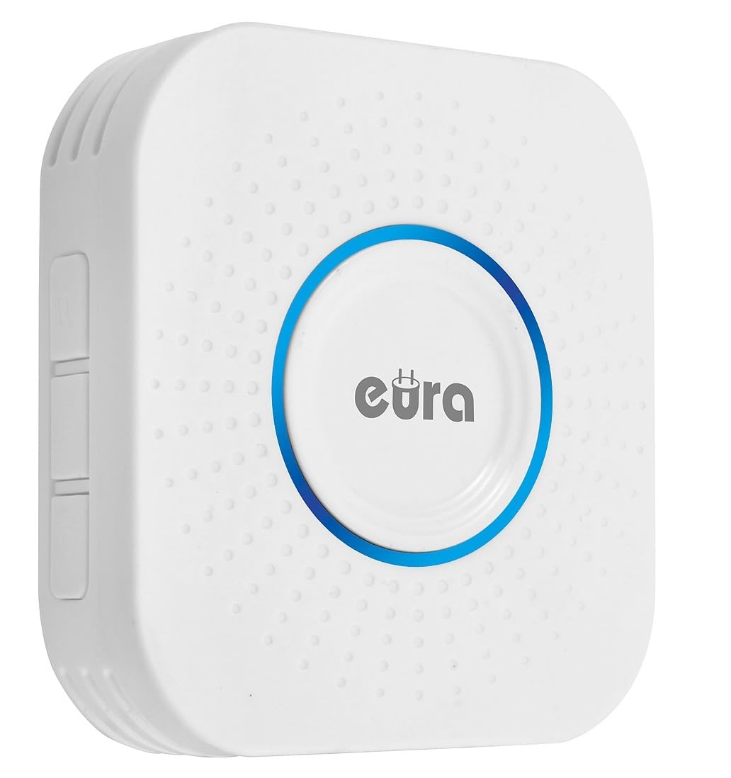 Eura -Tech Chill-out WDP-82H2 - Campanello senza batteria per esterni (impermeabile, portata 100 m, 58 tonalità, 4 livelli di volume), due ricevitori